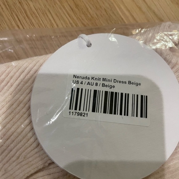 NWT Princess Polly Neruda Knit Mini Dress Beige 4 - Picture 6 of 8
